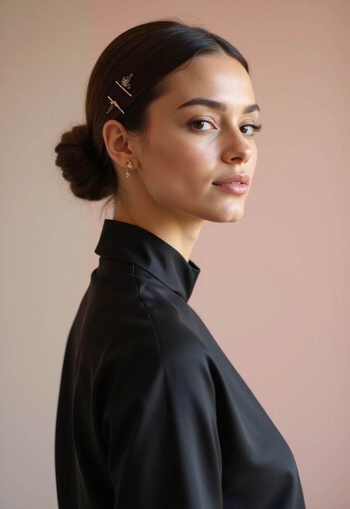 23 Hairstyles to Hide Bangs Perfectly and Stylishly - 1. Elegant Low Bun