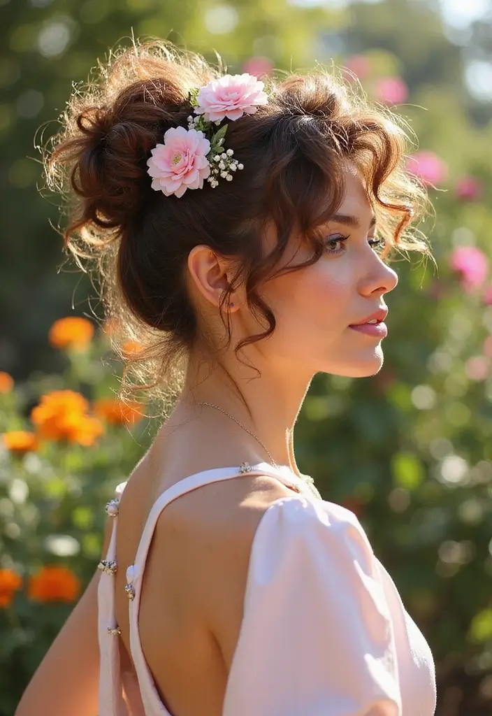 23 Hairstyles to Hide Bangs Perfectly and Stylishly - 20. Curly Updo