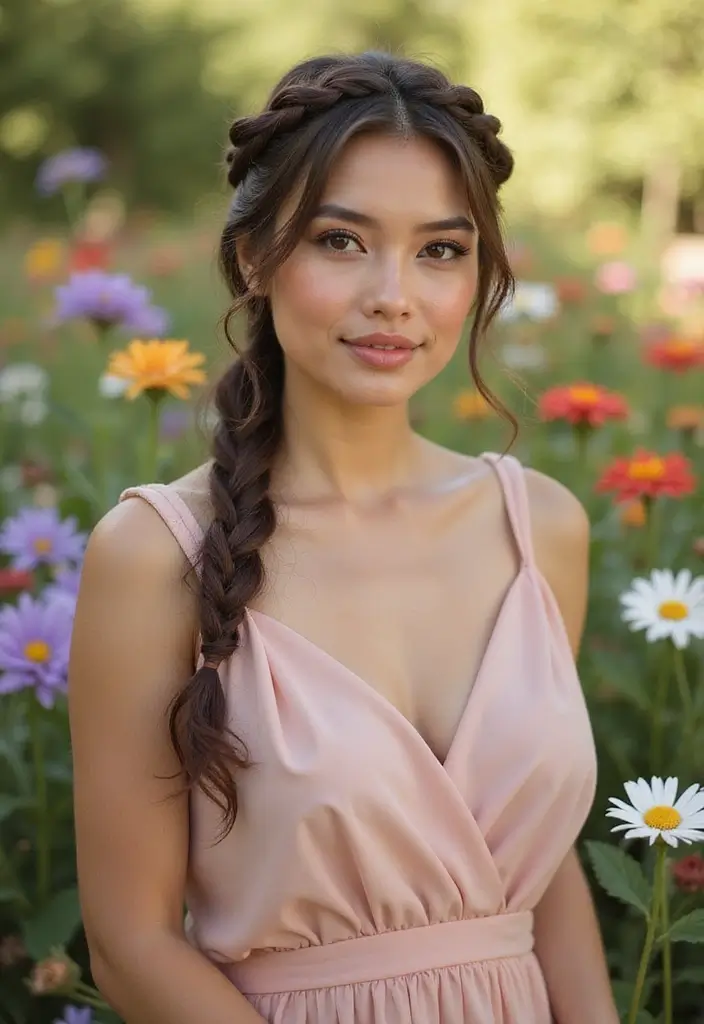 23 Hairstyles to Hide Bangs Perfectly and Stylishly - 5. Braided Crown