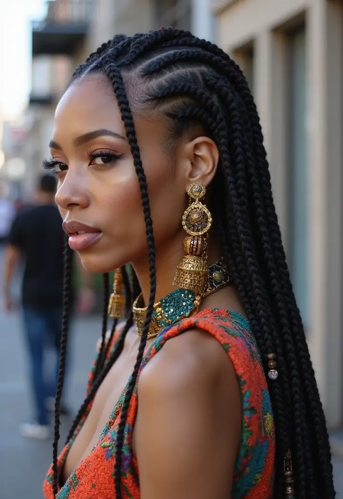 24 Beautiful Hairstyles Over Locs to Flaunt Your Style - 16. Chic Loc Braids