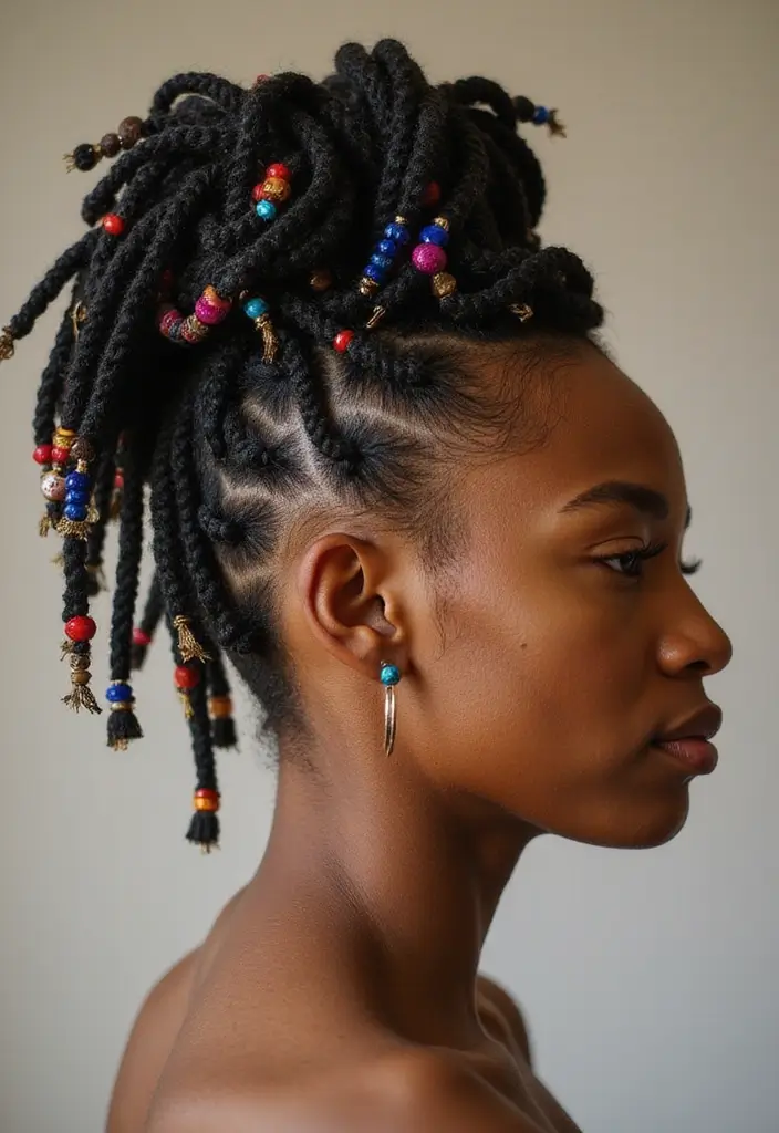 24 Beautiful Hairstyles Over Locs to Flaunt Your Style - 2. Braided Loc Crown