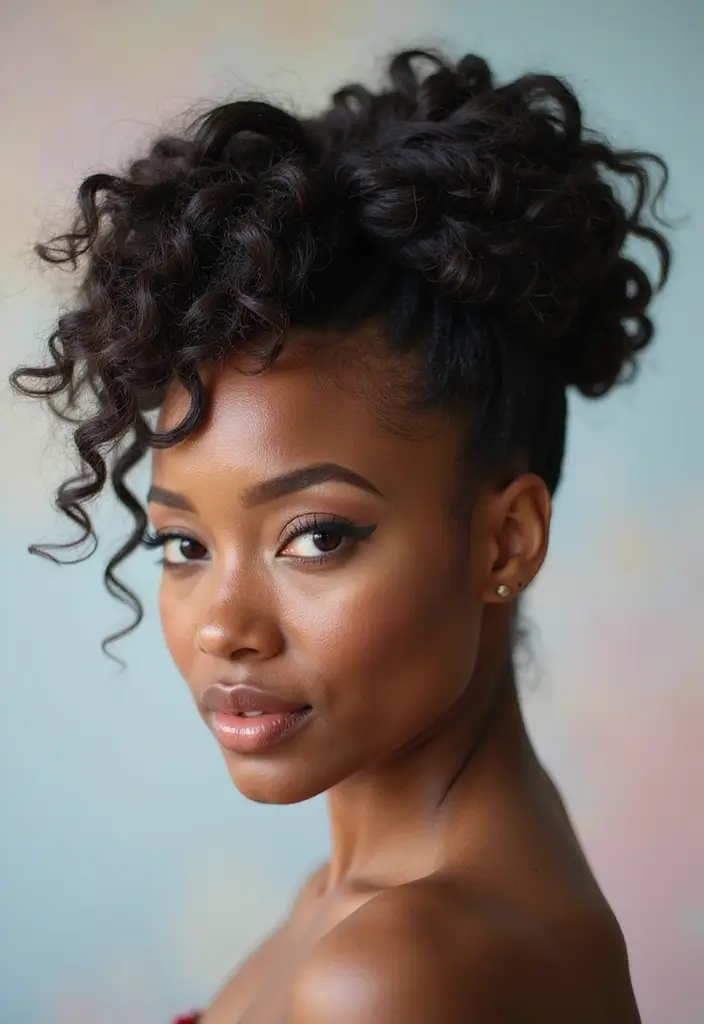 24 Beautiful Hairstyles Over Locs to Flaunt Your Style - 22. Updo with Curls