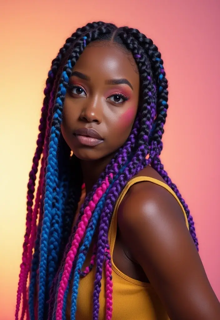 24 Beautiful Hairstyles Over Locs to Flaunt Your Style - 5. Funky Box Braids Over Locs