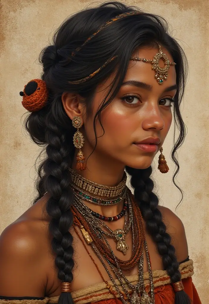 24 Creative Hairstyles Drawing Ideas for Inspiration - 11. Tribal Inspired Styles