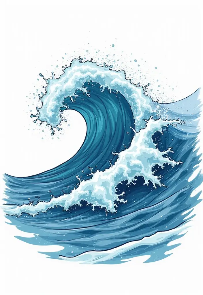 24 Creative Hairstyles Drawing Ideas for Inspiration - 18. Wild Beach Waves