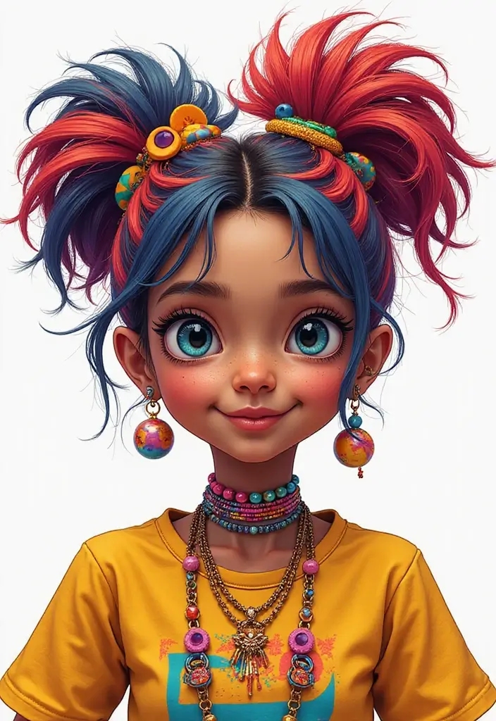 24 Creative Hairstyles Drawing Ideas for Inspiration - 21. Eclectic Funky Styles