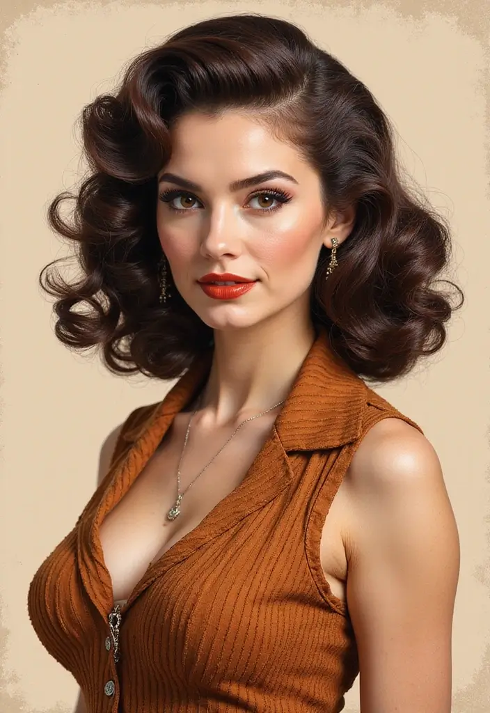 24 Creative Hairstyles Drawing Ideas for Inspiration - 4. Vintage Victory Rolls