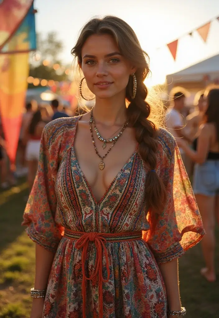24 Effortless Bohemian Hairstyles Down for Festivals - 10. Fishtail Braid