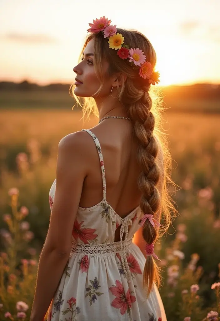 24 Effortless Bohemian Hairstyles Down for Festivals - 2. Loose Bohemian Braid