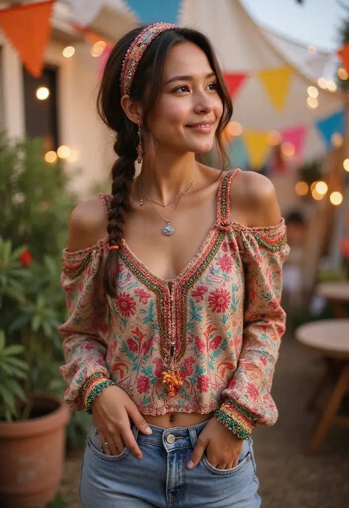 24 Effortless Bohemian Hairstyles Down for Festivals - 5. Braided Headband