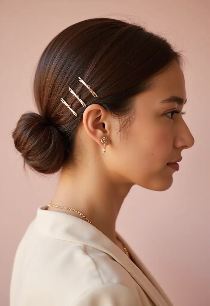 24 Hair Styles for Short Hair That Are Fun and Easy - 13. Sleek Low Bun