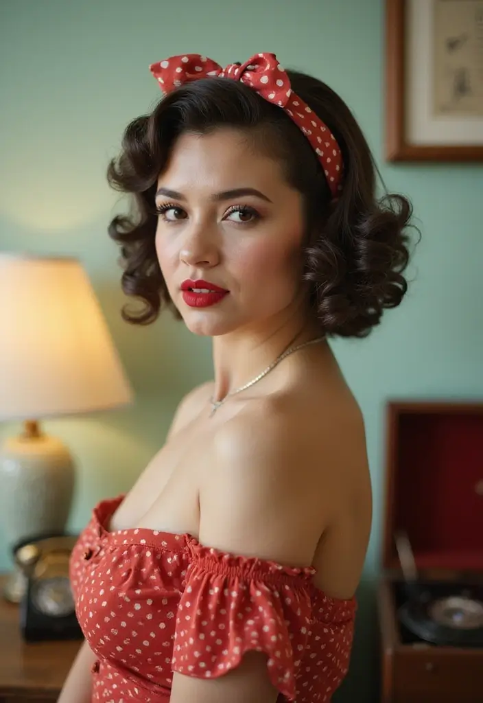 24 Hair Styles for Short Hair That Are Fun and Easy - 15. Vintage Pin-Up Curls