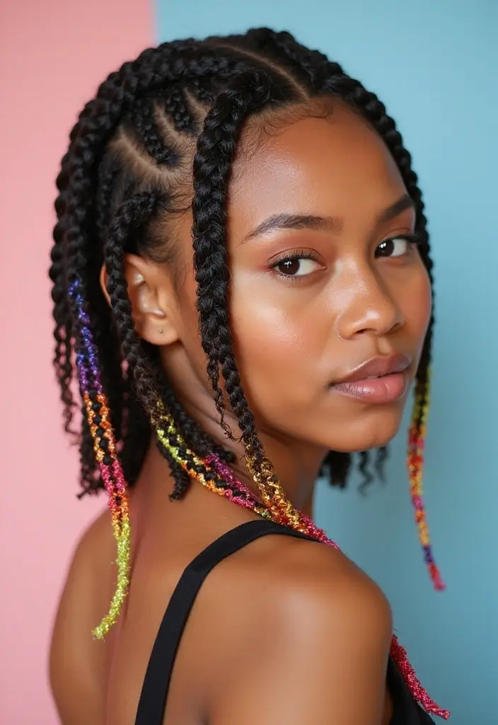 24 Hair Styles for Short Hair That Are Fun and Easy - 16. Accented Braids