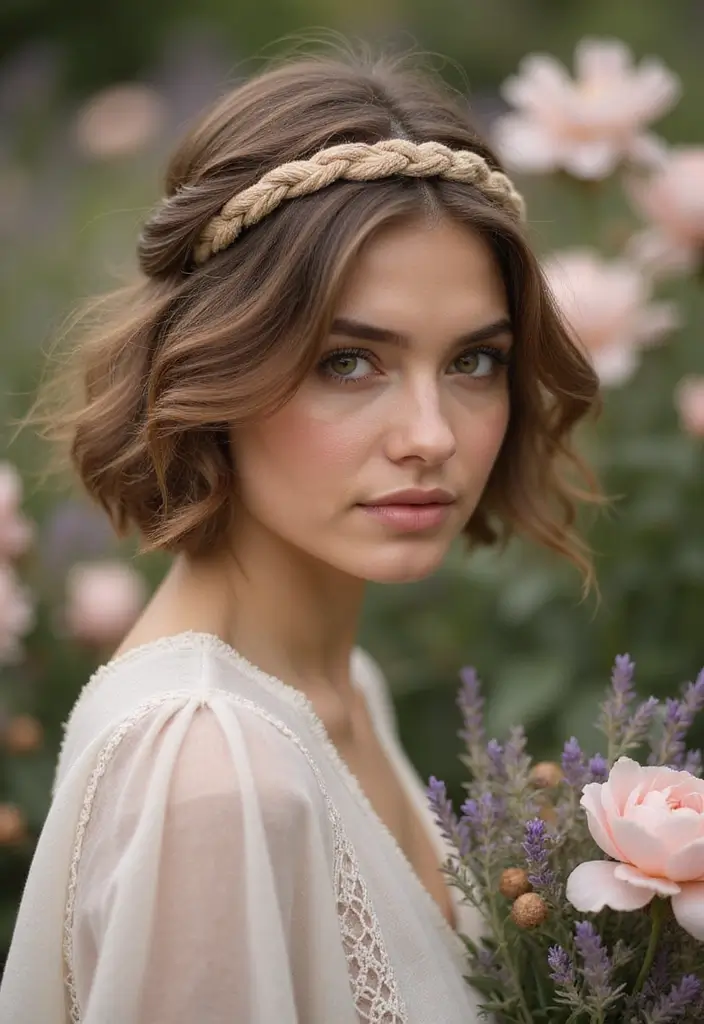 24 Hair Styles for Short Hair That Are Fun and Easy - 2. Braided Headband