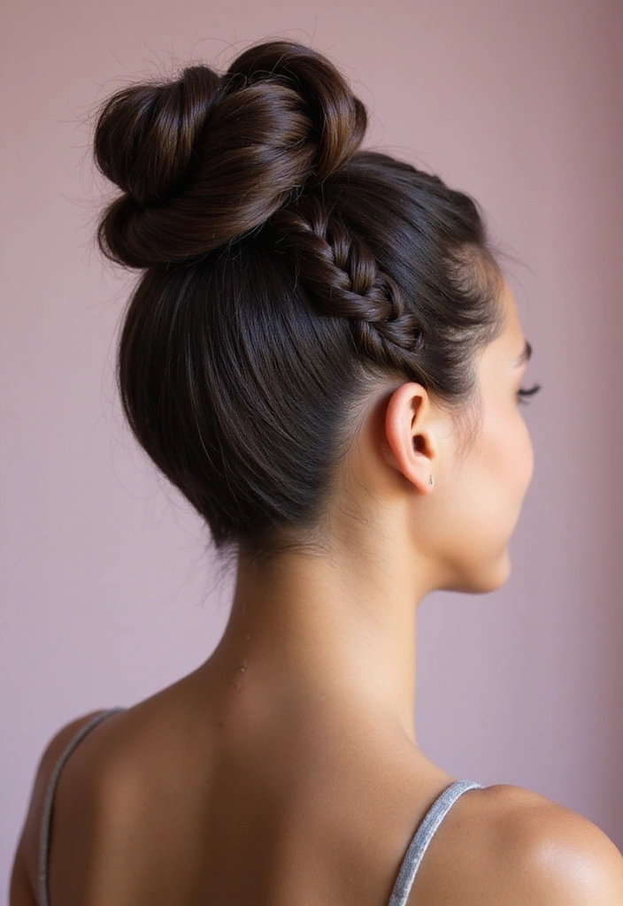 24 Hair Styles for Short Hair That Are Fun and Easy - 20. Stacked Braid Bun