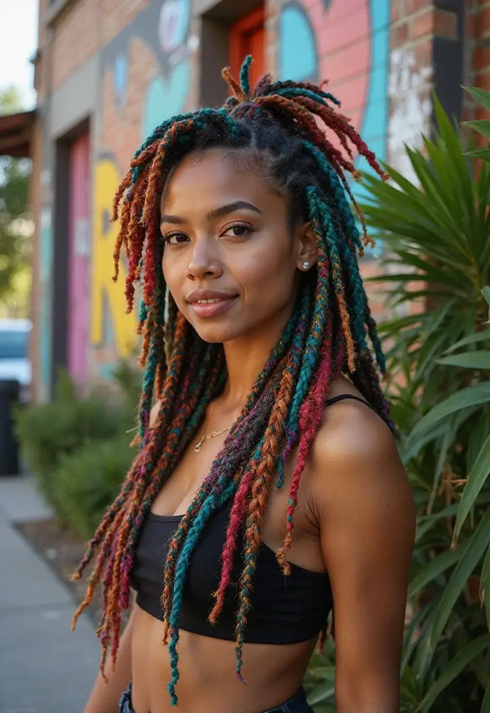 24 Haircut Designs to Express Your Personality - 13. Dreadlocks with Patterns