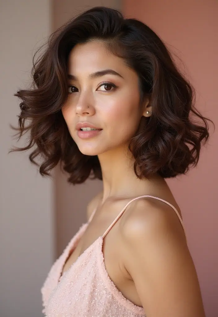 24 Haircut Short Styles That Are Timeless - 7. Curly Lob