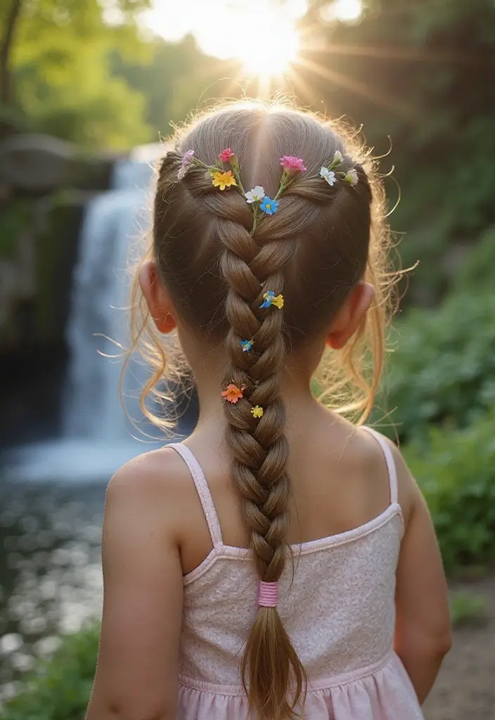 24 Hairstyles for Thin Hair for Kids That Are Fun - 11. Waterfall Braid
