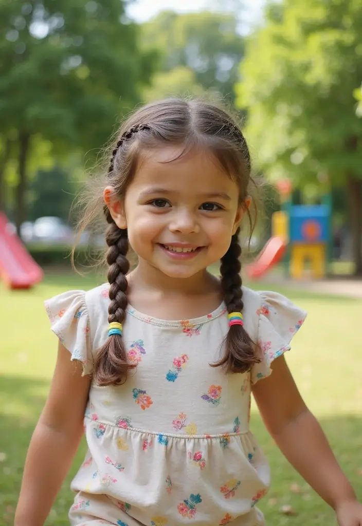 24 Hairstyles for Thin Hair for Kids That Are Fun - 2. Double Dutch Braids