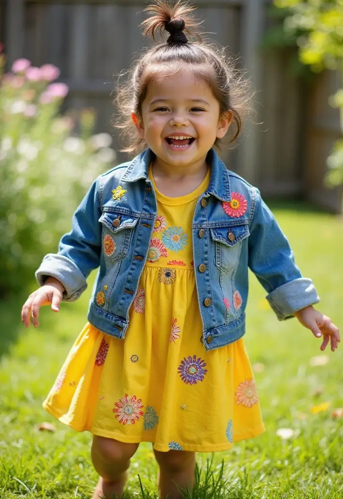 24 Hairstyles for Thin Hair for Kids That Are Fun - 3. Messy Bun with Braided Accent