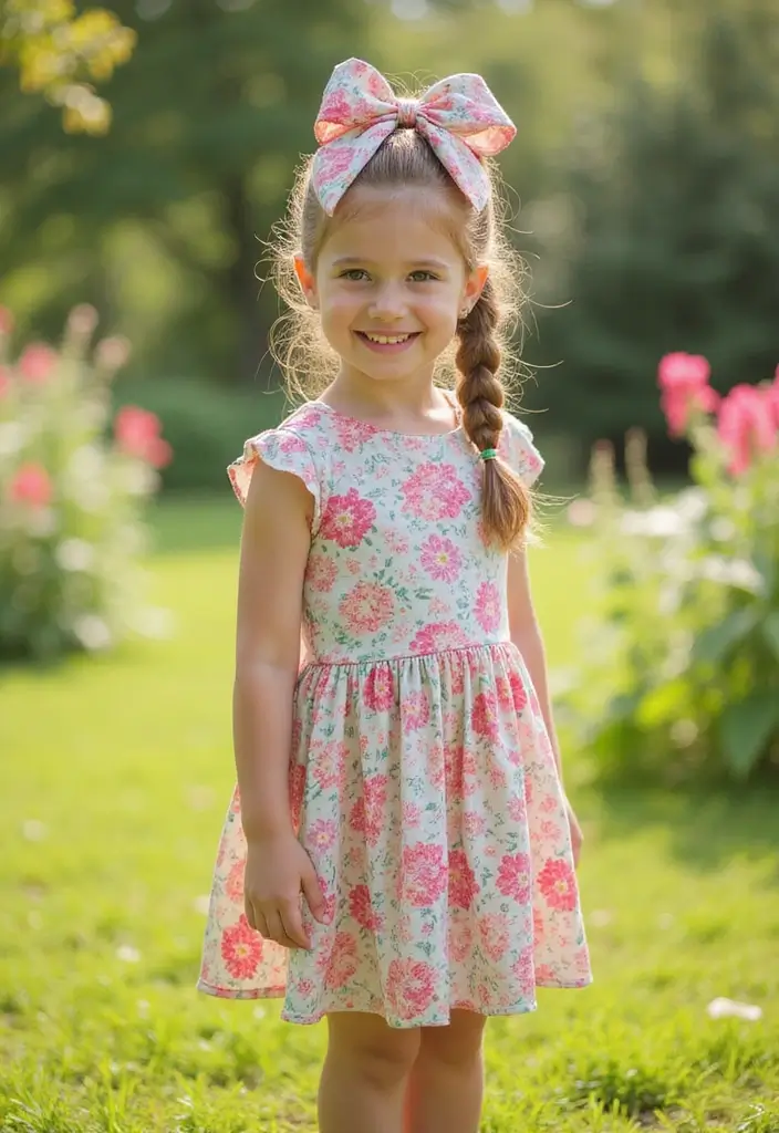 24 Hairstyles for Thin Hair for Kids That Are Fun - 7. Simple Ponytail with Bow