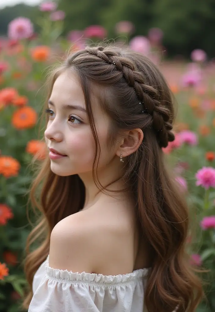24 Hairstyles for Thin Hair for Kids That Are Fun - 8. Twisted Braid Crown