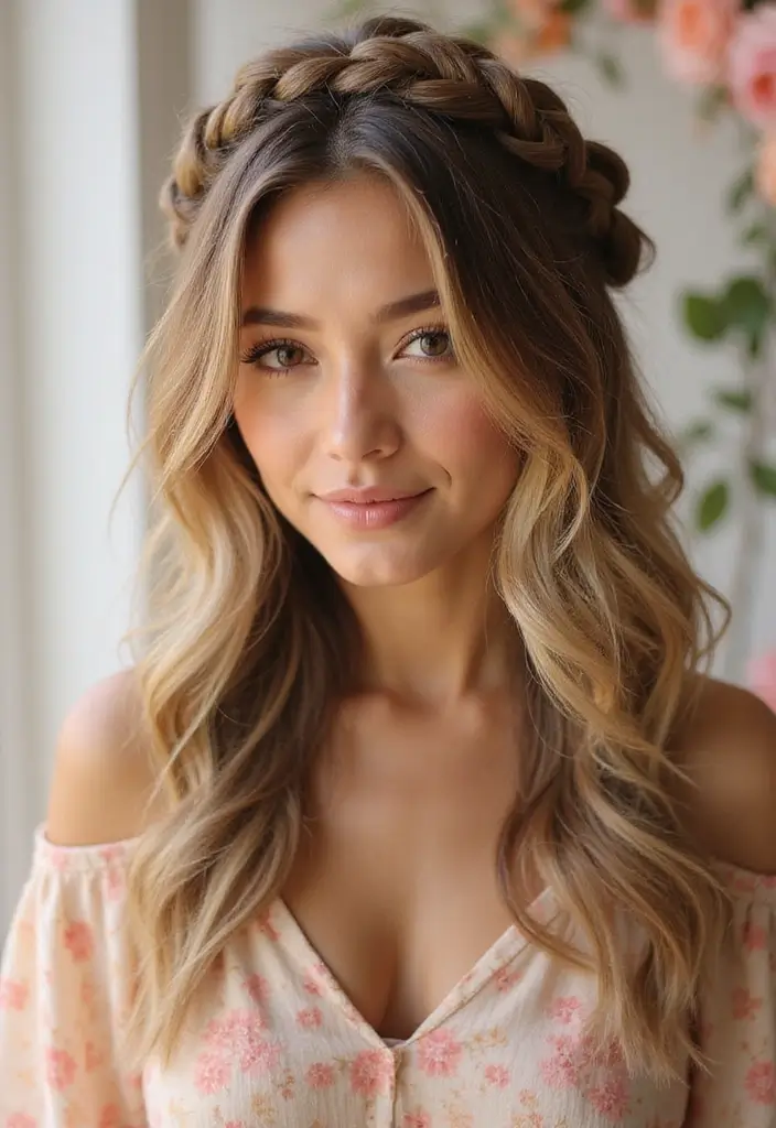 24 Hairstyles to Do with Braids for a Unique Look - 23. Halo Braid with Loose Strands