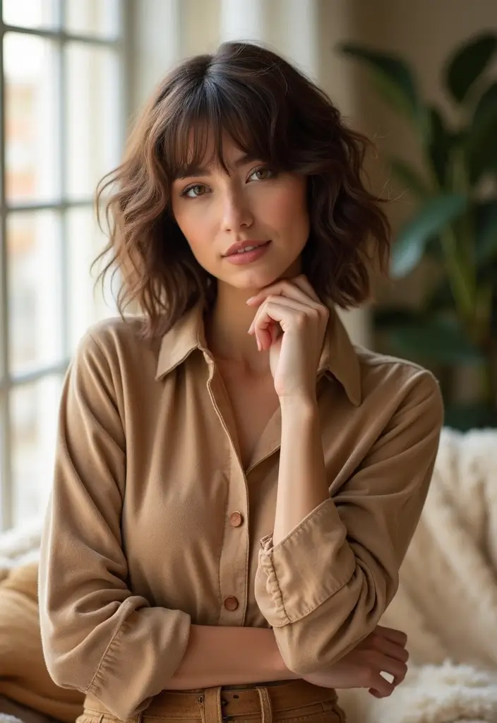 24 Low Maintenance Short Haircuts for Wavy Hair - 11. Wavy Shag Cut