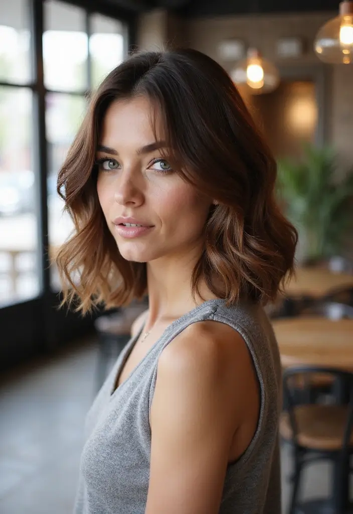 24 Low Maintenance Short Haircuts for Wavy Hair - 17. Wavy Swiss Bob