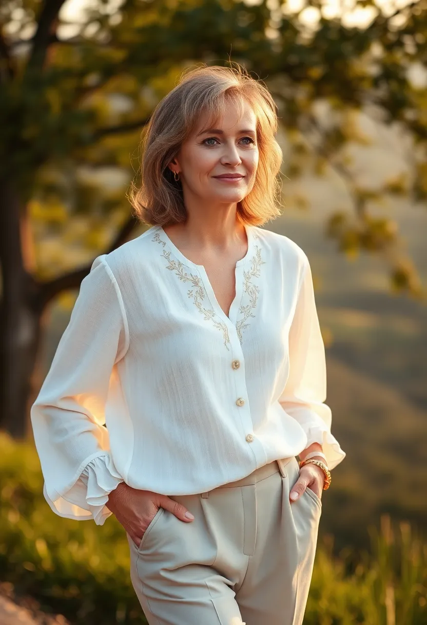 24 Medium Length Hairstyles for Women Over 50 That Shine - 15. Wispy Fringe with Medium Length Hair