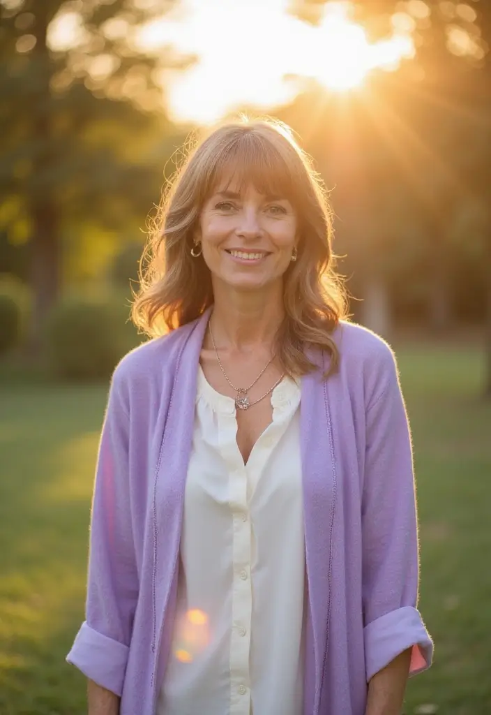 24 Medium Length Hairstyles for Women Over 50 That Shine - 2. Soft Layers with Bangs