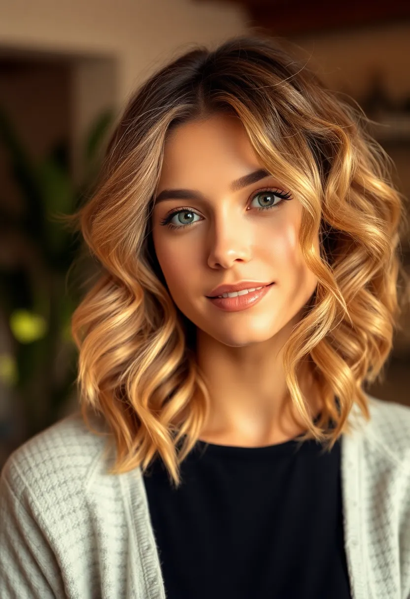24 Medium Length Shag Haircuts for a Trendy Look - 18. Curly Shag with Subtle Highlights