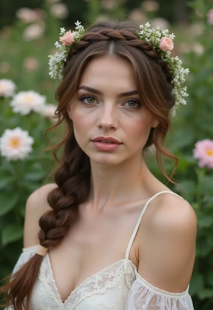 25 Bohemian-Inspired Hair Styles for Long Hair That Inspire - 6. Crown Braid with Loose Ends