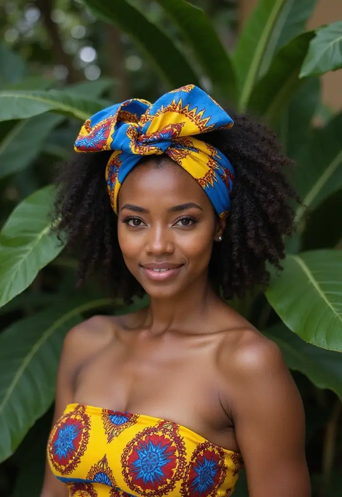 25 Gorgeous Hairstyles Natural to Embrace Your Roots - 23. Curls with a Head Wrap