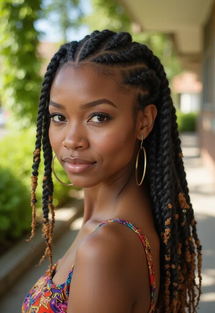 25 Gorgeous Hairstyles Natural to Embrace Your Roots - 7. Cornrows