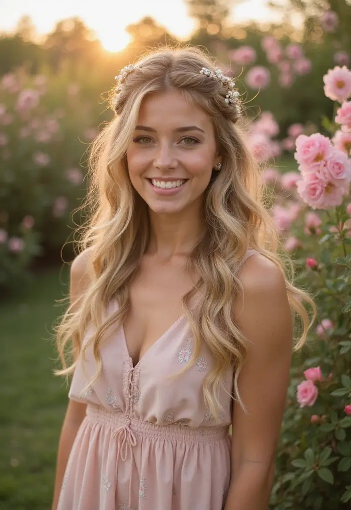 25 Hair Styles Simple and Stylish for Every Day - 10. Half-Up Braided Style