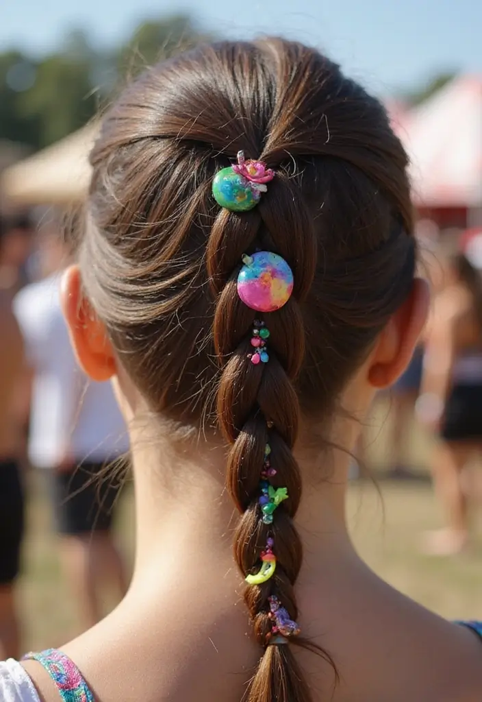 25 Hair Styles Simple and Stylish for Every Day - 23. Simple Braid with Hair Accessories