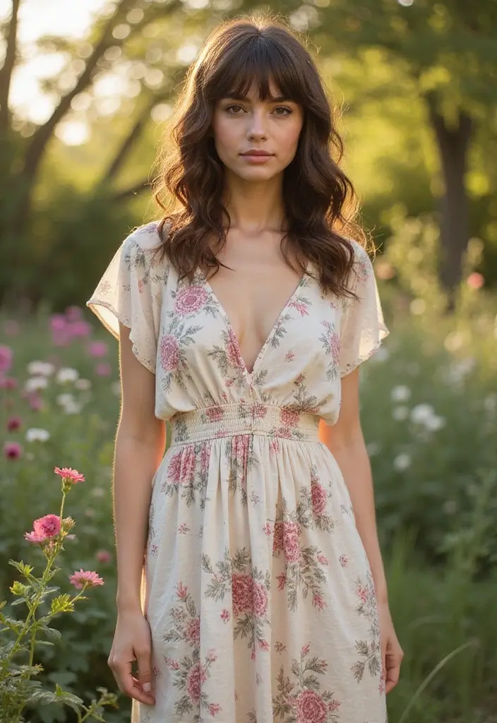 25 Haircut Inspo Medium Styles for Everyday Looks - 21. Natural Texture with Curtain Bangs