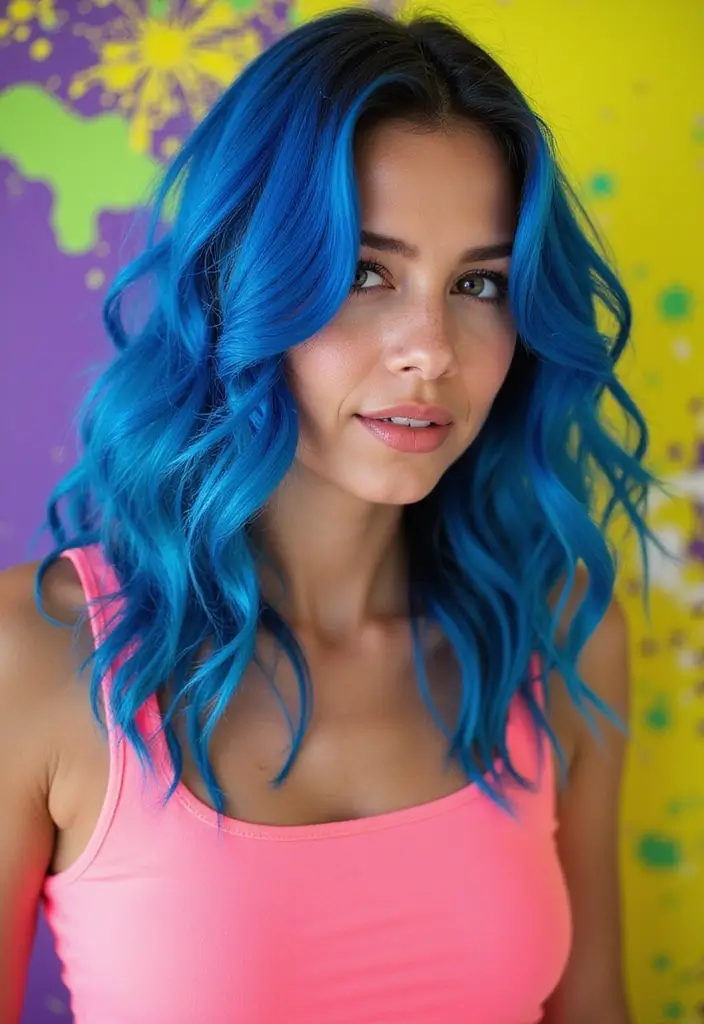 25 Haircut Inspo Medium Styles for Everyday Looks - 24. Funky Color for Medium Hair