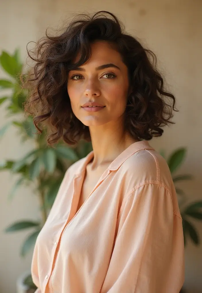 25 Haircuts for Oval Face Shapes That Look Amazing - 1. Effortless Curly Bob