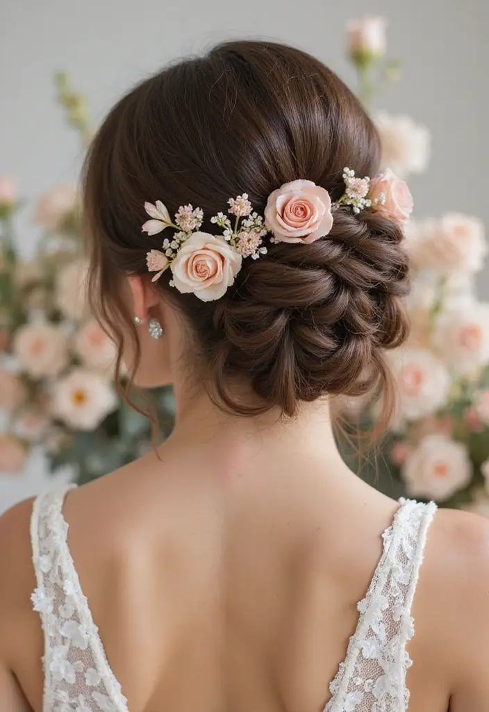 25 Hairstyles for Thin Hair for Wedding Perfect Looks - 1. Textured Low Chignon