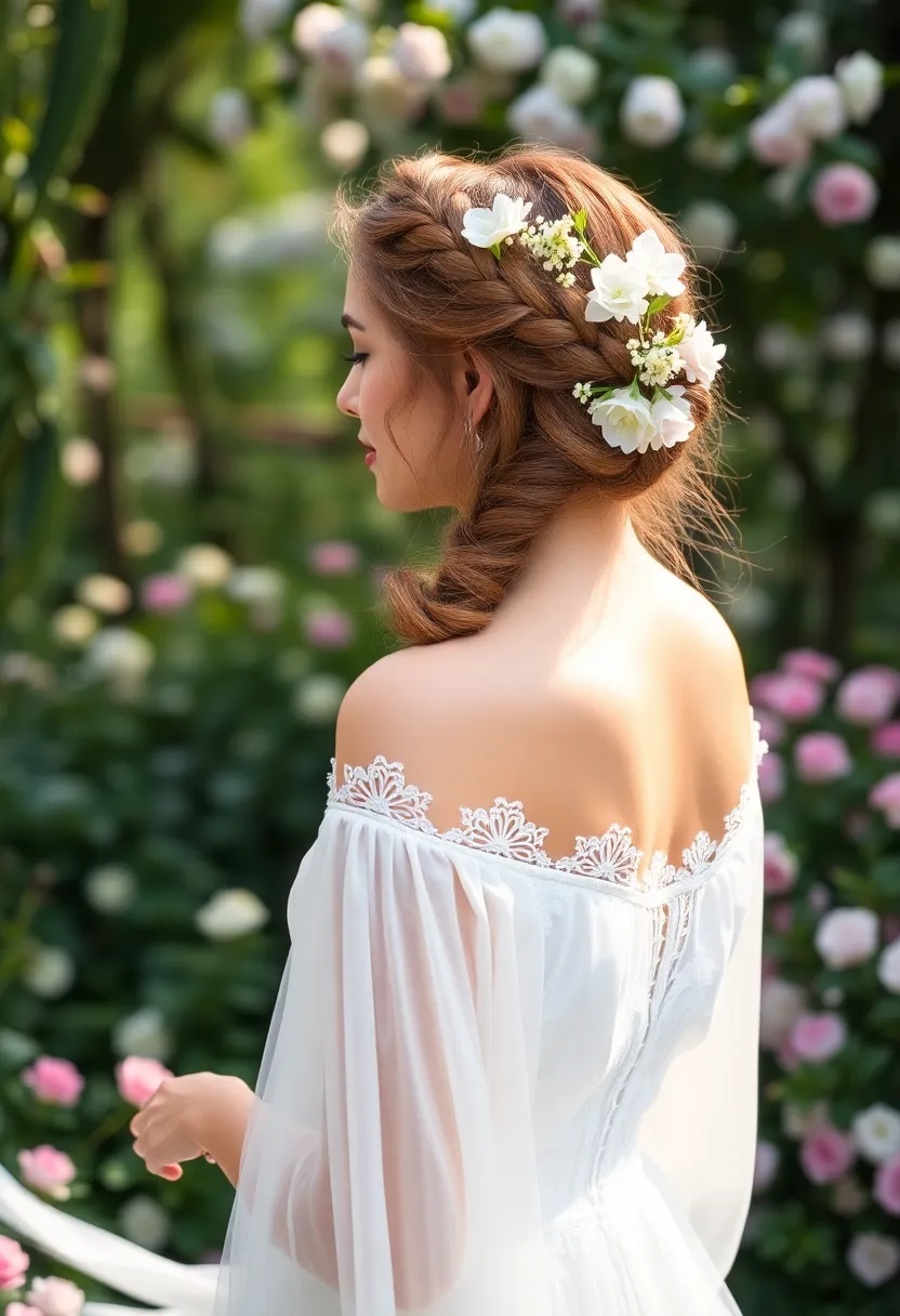 25 Hairstyles for Thin Hair for Wedding Perfect Looks - 17. Twisted Halo Braid
