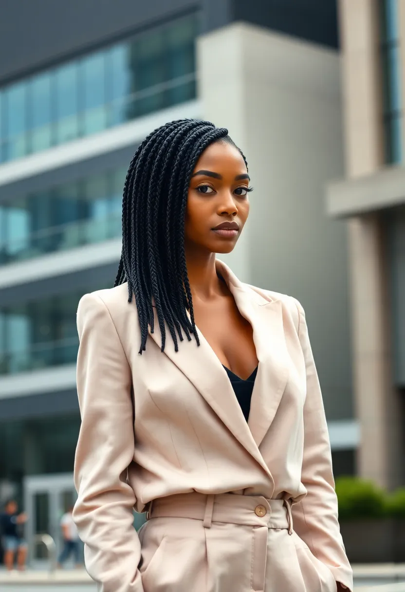 25 Hairstyles to Do with Knotless Braids for a Fresh Look - 11. Sleek Bob with Braid Ends