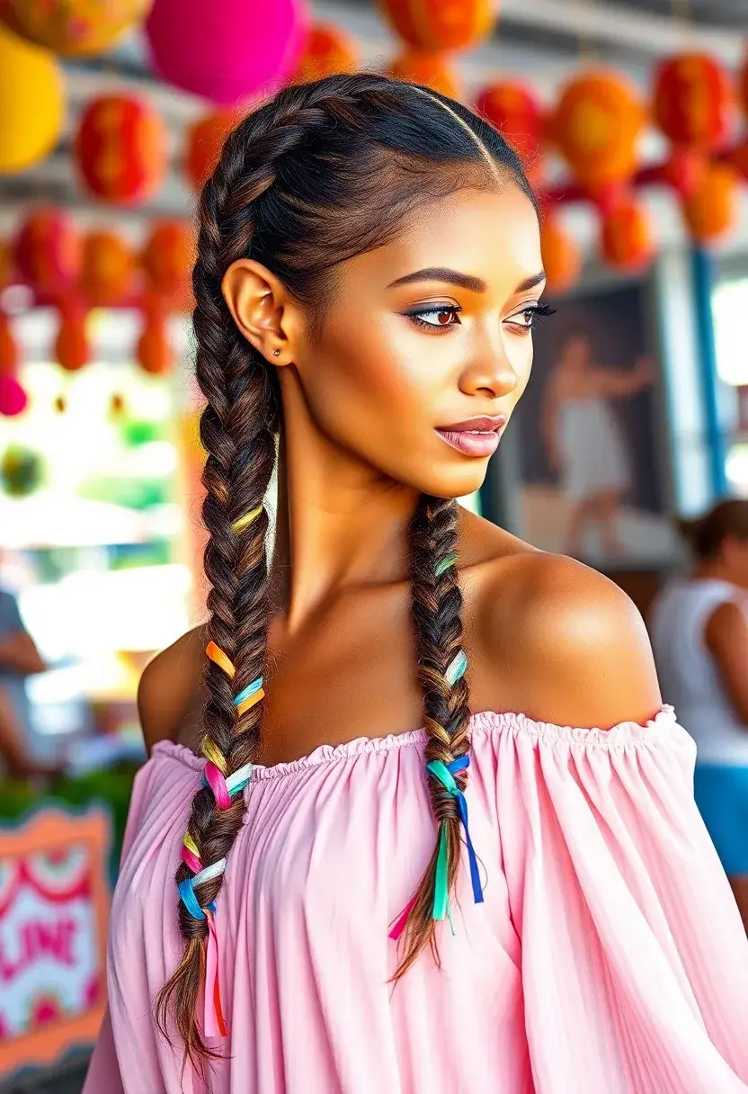 25 Hairstyles to Do with Knotless Braids for a Fresh Look - 14. Ladder Braid