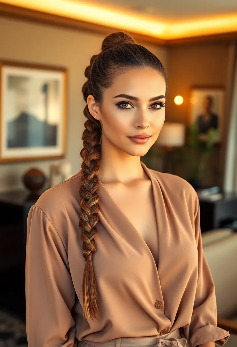 25 Hairstyles to Do with Knotless Braids for a Fresh Look - 18. French Braid Ponytail