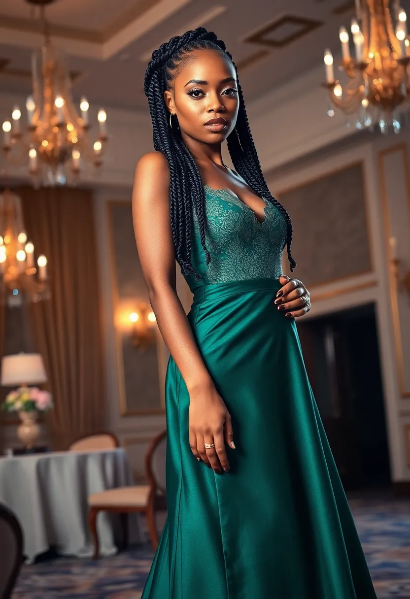 25 Hairstyles to Do with Knotless Braids for a Fresh Look - 25. Elegant Twist and Pin