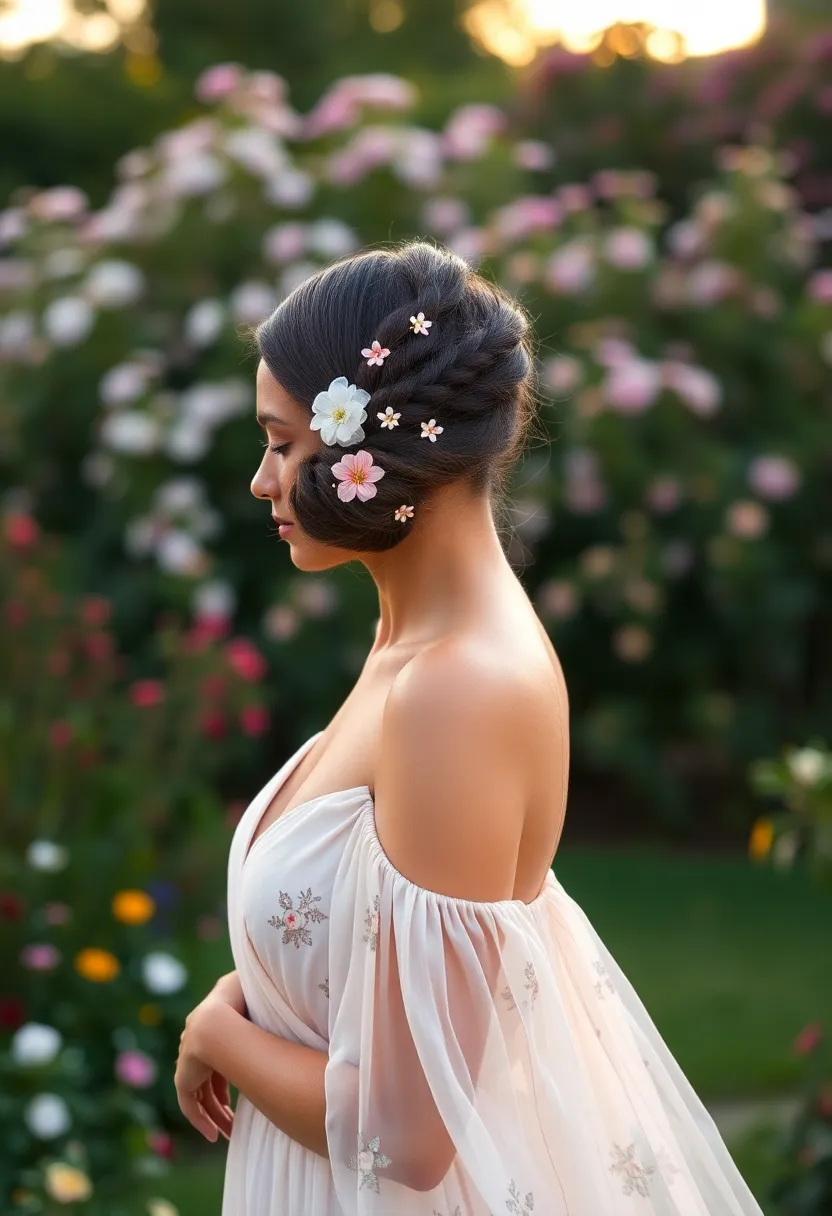 25 Hairstyles to Do with Knotless Braids for a Fresh Look - 7. Low Bun with Accessories