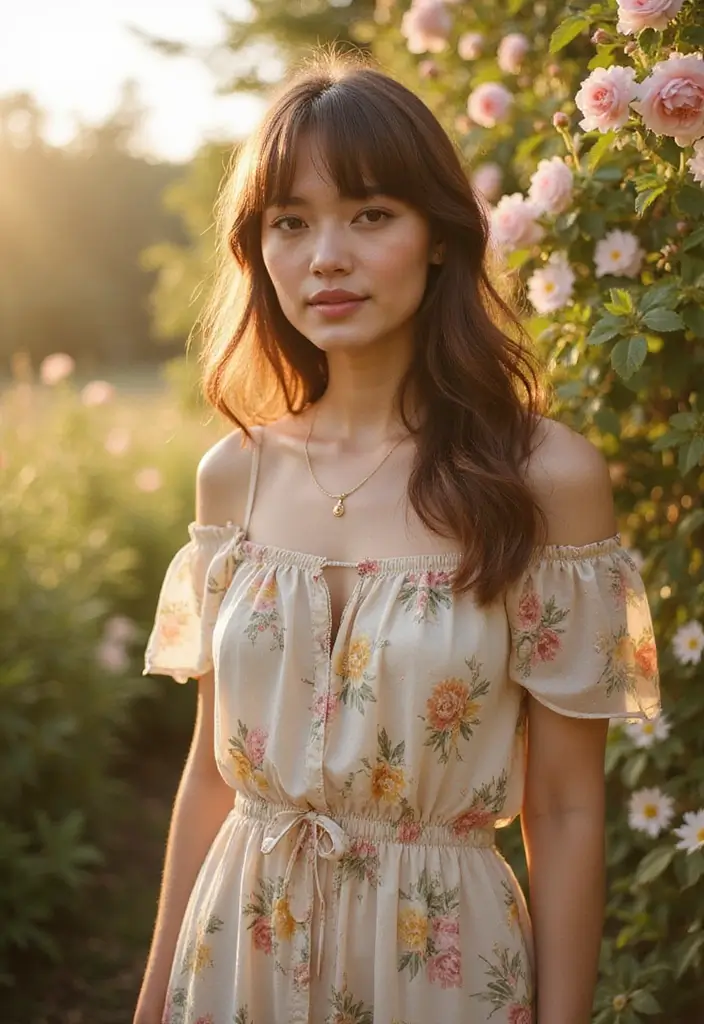 25 Medium Length Haircuts for Straight Hair to Try - 10. Soft Waves with Long Bangs