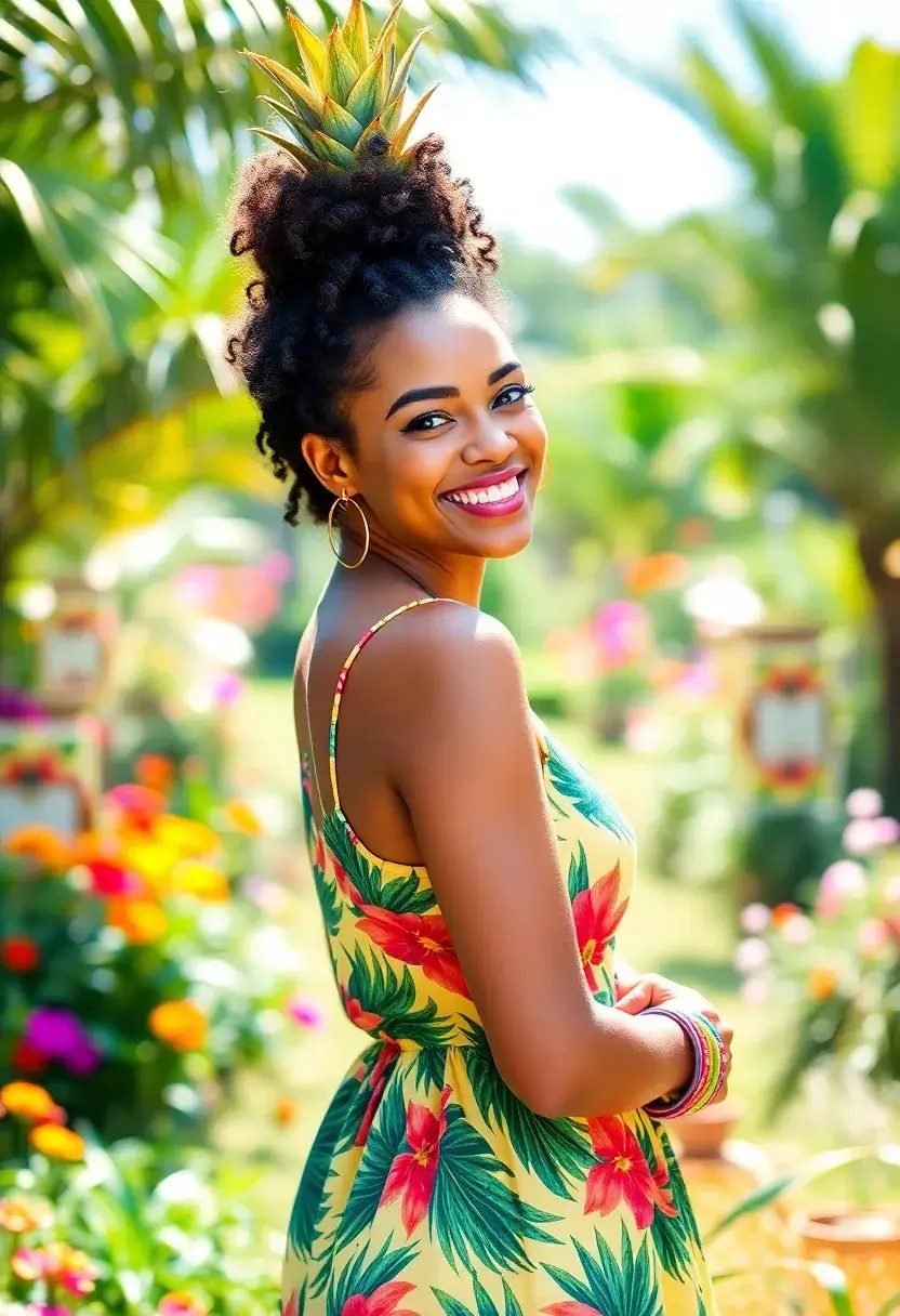25 Natural Hairstyles on Natural Hair to Celebrate Your Texture - 12. Pineapple Updo