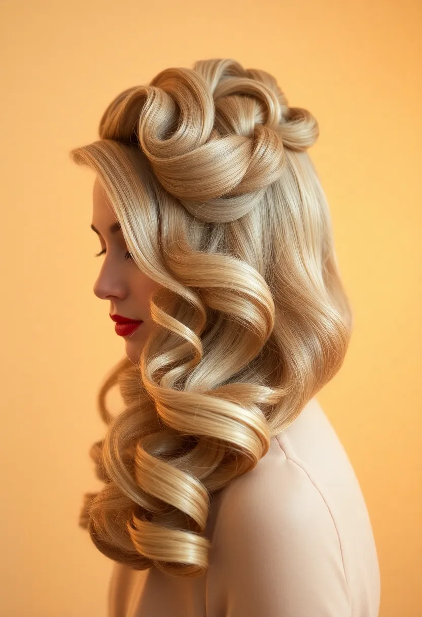 25 Updos for Fine Thin Hair That Look Gorgeous - 10. Vintage Glamour Roll